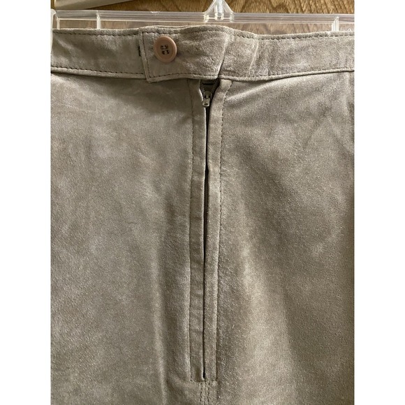 Vintage SUSAN BRISTOL Suede Leather Skirt Vest 2 pc Set Lined Zip Beige 18 & 20 - Picture 16 of 16